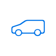 Піктограма складаного сидіння синього кольору